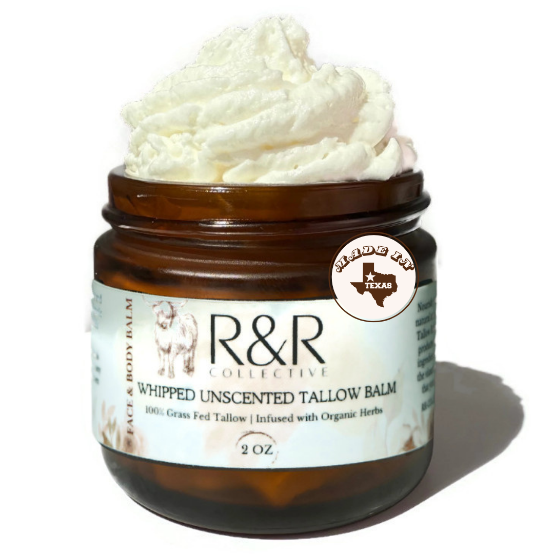 Whipped Unscented Tallow Balm | Herb Infused