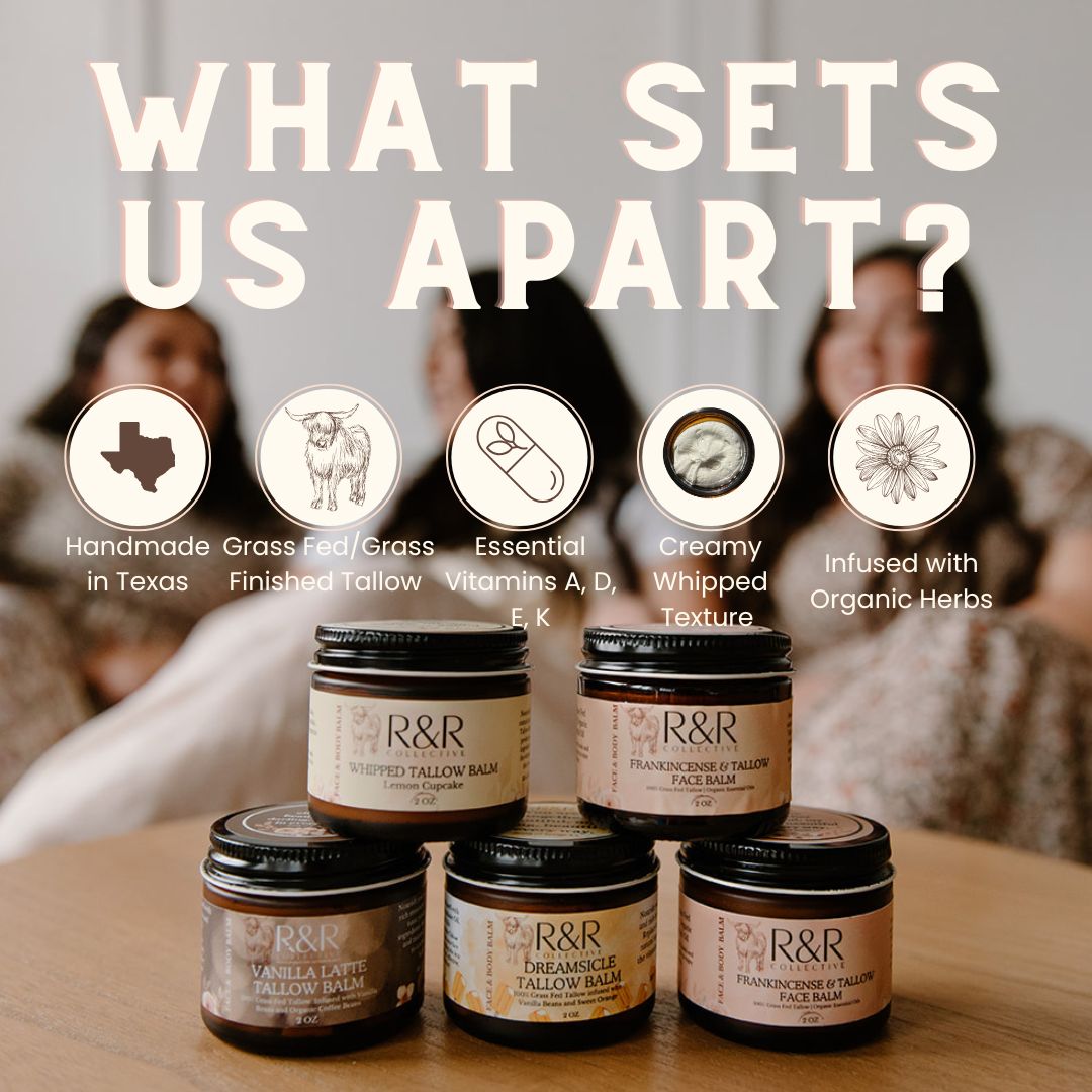 Whipped Unscented Tallow Balm | Herb Infused
