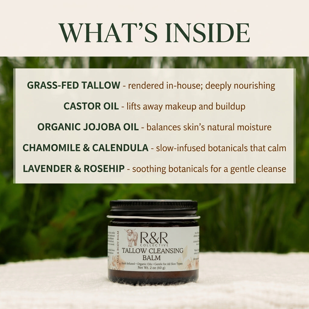 Tallow Cleansing Balm | Natural Makeup Remover & Nourishing Oil Cleanser