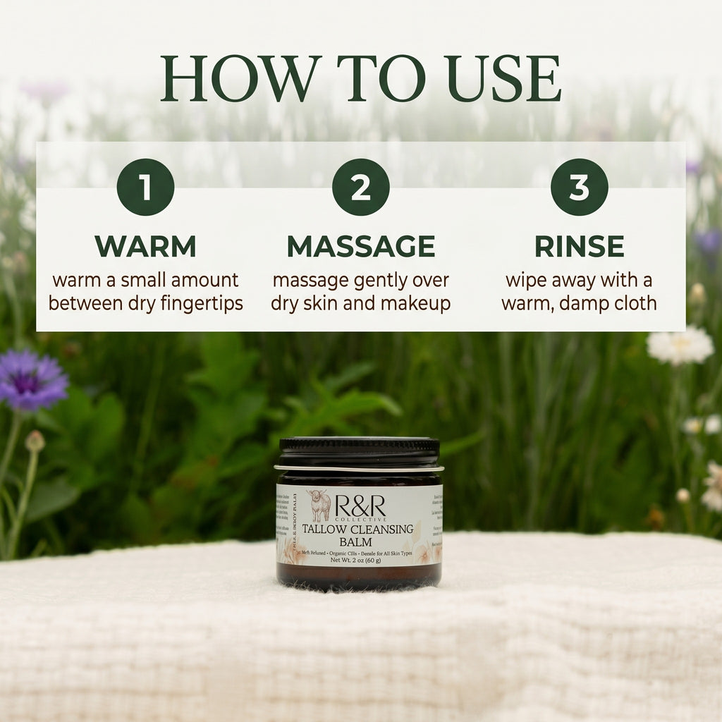 Tallow Cleansing Balm | Natural Makeup Remover & Nourishing Oil Cleanser