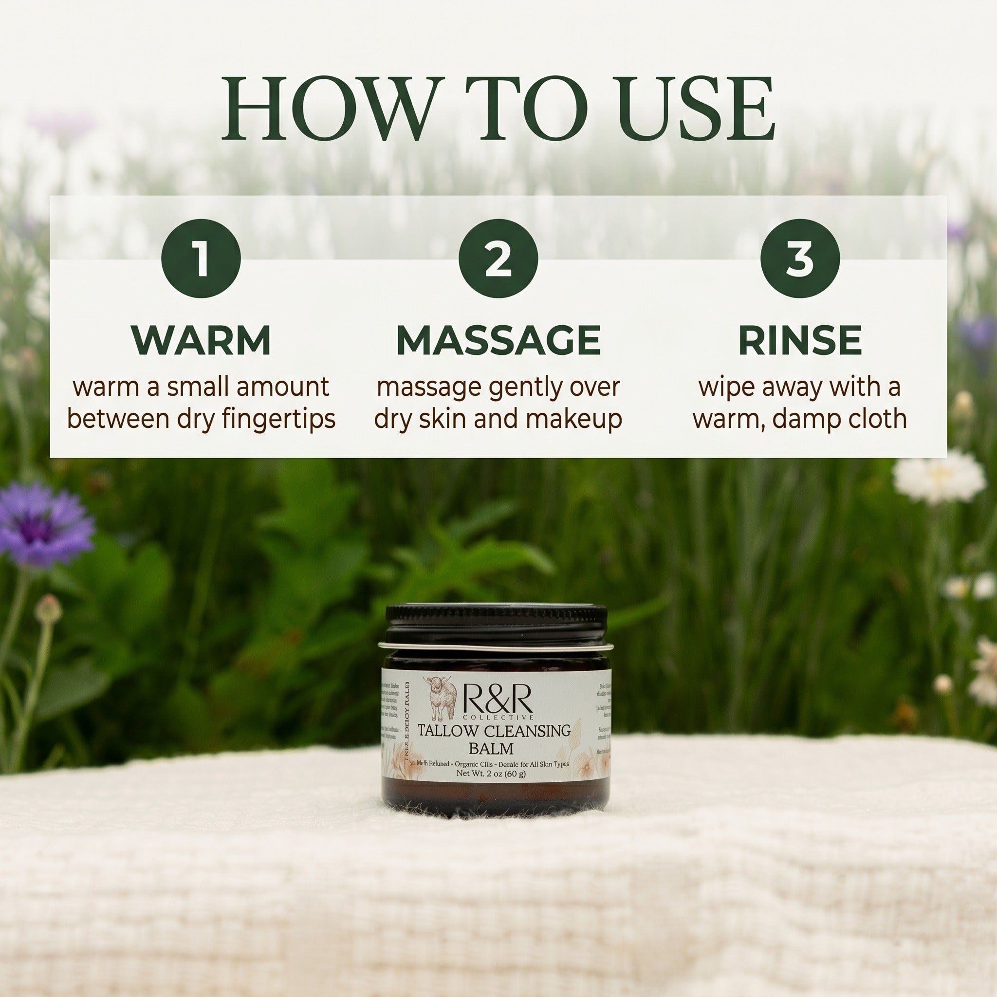 Tallow Cleansing Balm | Natural Makeup Remover & Nourishing Oil Cleanser