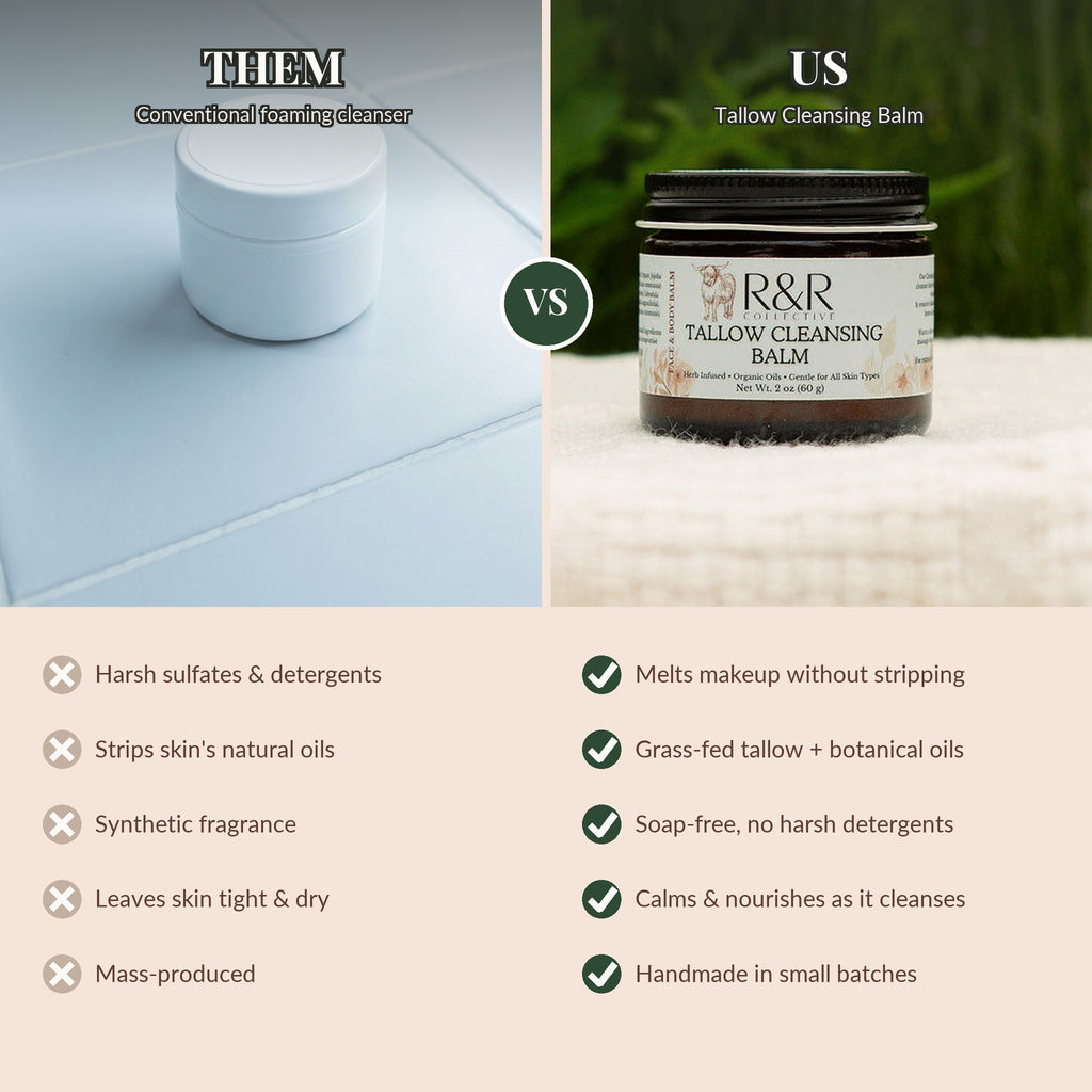 Tallow Cleansing Balm | Natural Makeup Remover & Nourishing Oil Cleanser