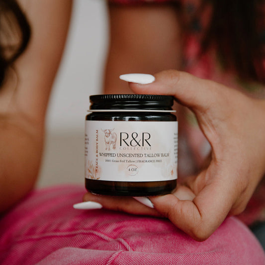 Whipped Unscented Tallow Balm | Herb Infused