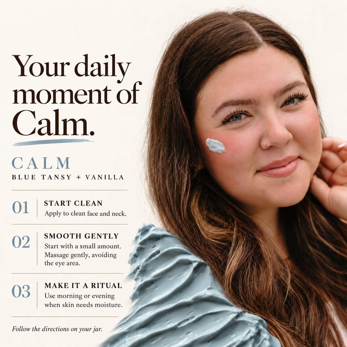 Calm Cold Cream | Blue Tansy & Vanilla | Redness + Sensitivity