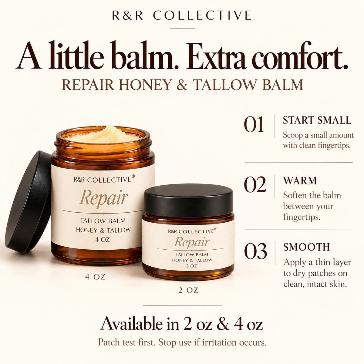 Repair Tallow Balm | Honey & Herb | Sensitive + Irritated Skin