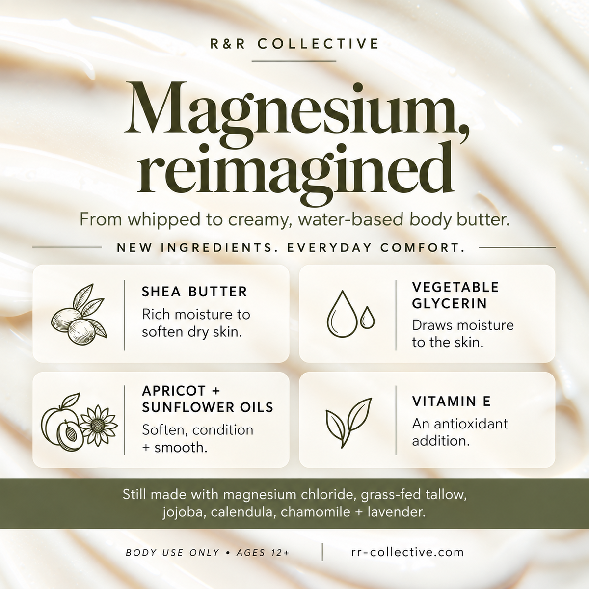 Magnesium Body Butter | Deep Sleep | Rest + Relaxation