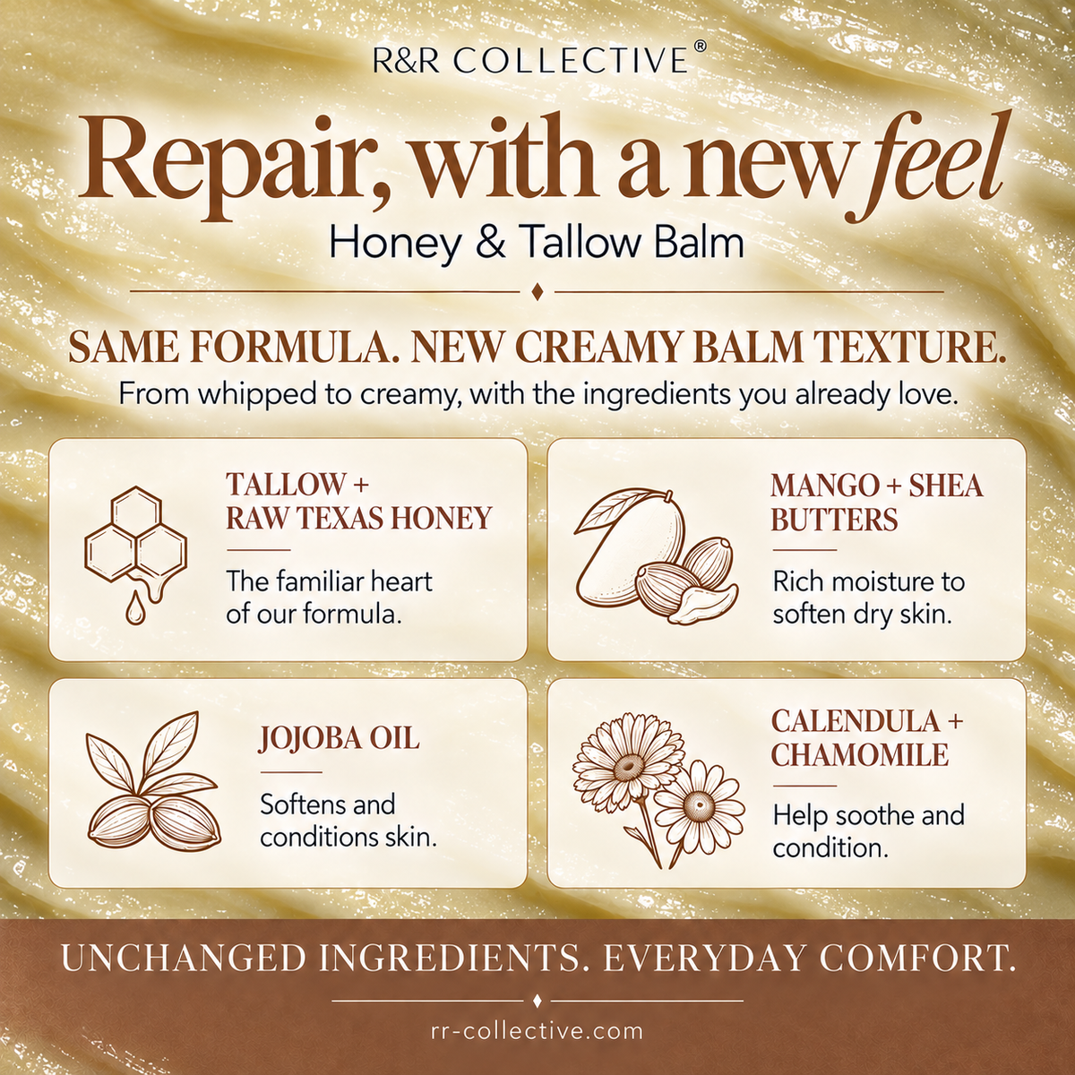 Repair Tallow Balm | Honey & Herb | Sensitive + Irritated Skin