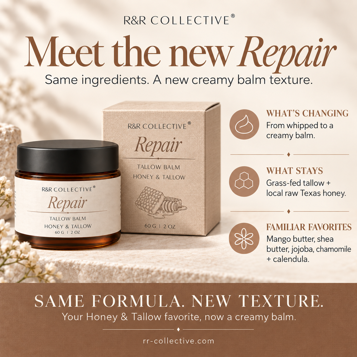 Repair Tallow Balm | Honey & Herb | Sensitive + Irritated Skin