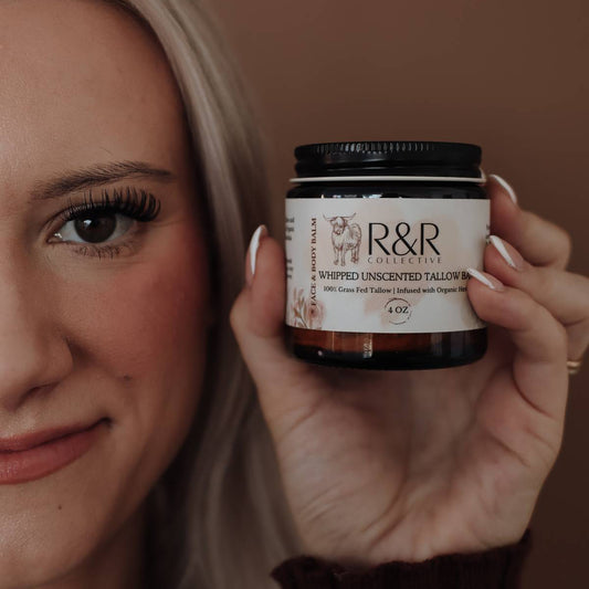 Whipped Unscented Tallow Balm | Herb Infused