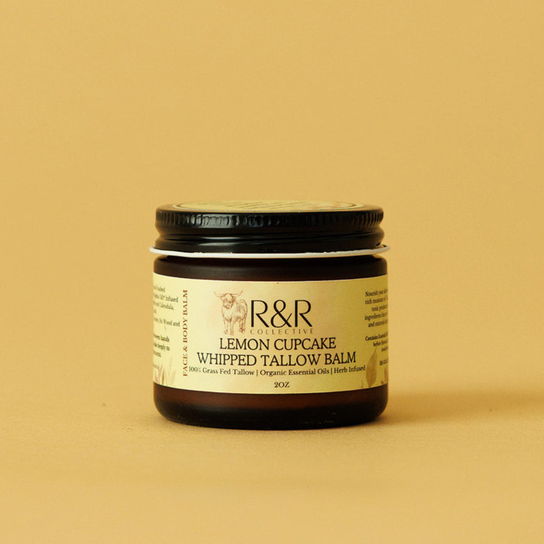 Lemon Cupcake Tallow Balm | Sweet Citrus Tallow Moisturizer for Soft, Hydrated Skin - R&R Collective