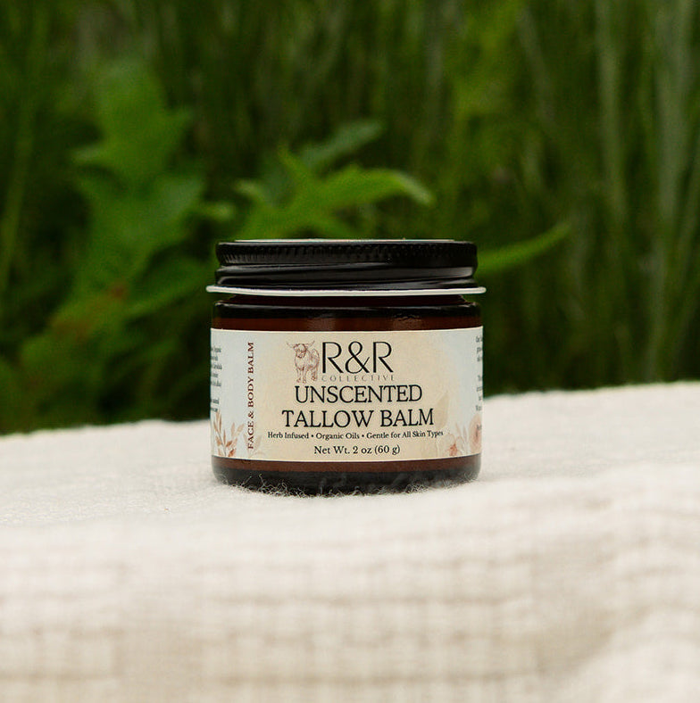 Unscented Herb Infused Tallow Balm | Soothing Herbal Balm for Sensitive & Irritated Skin