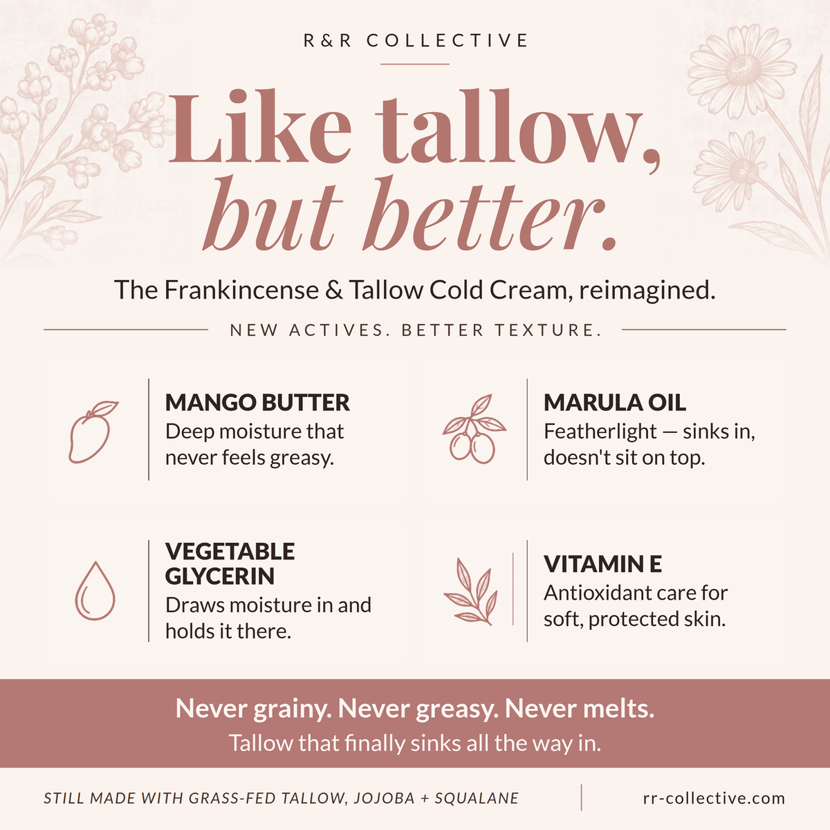 Renew Cold Cream | Frankincense & Tallow | Radiance + Texture