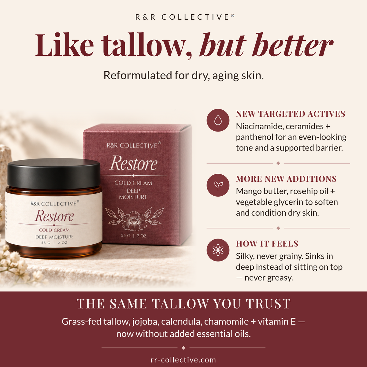 Restore Cold Cream | Deep Moisture | Dry + Mature Skin