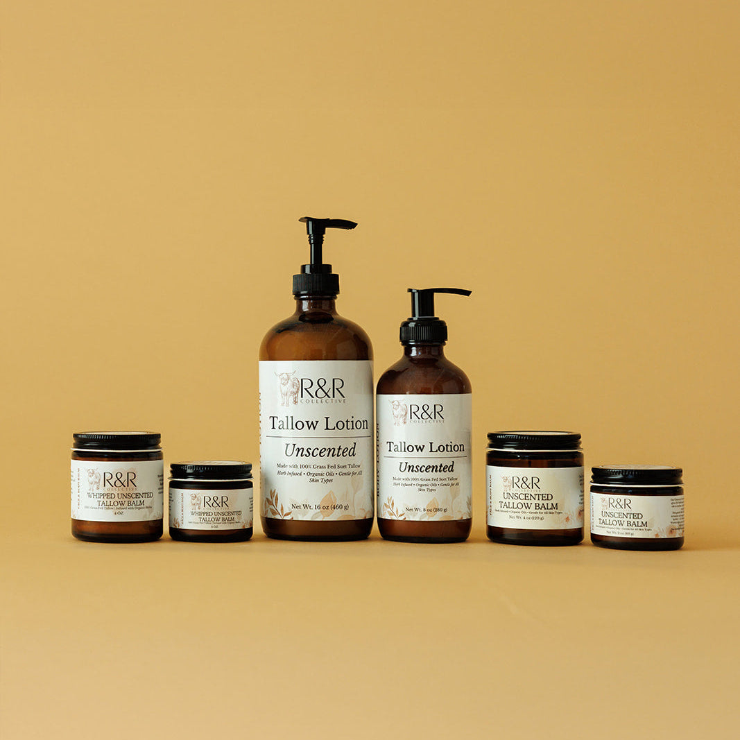 Unscented Tallow Lotion | Soothing Hydration - No Added Fragrance - R&R Collective