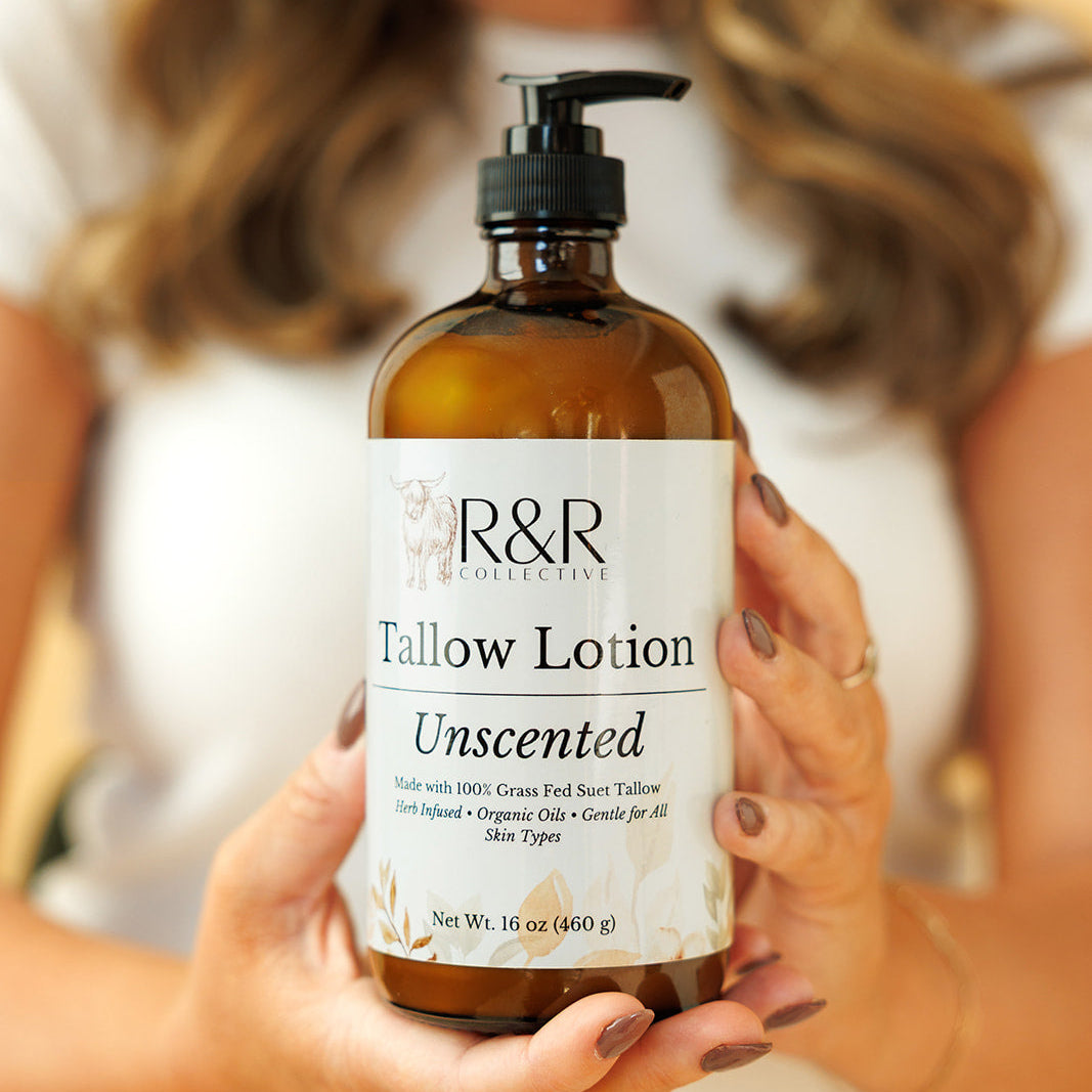 Unscented Tallow Lotion | Soothing Hydration - No Added Fragrance - R&R Collective