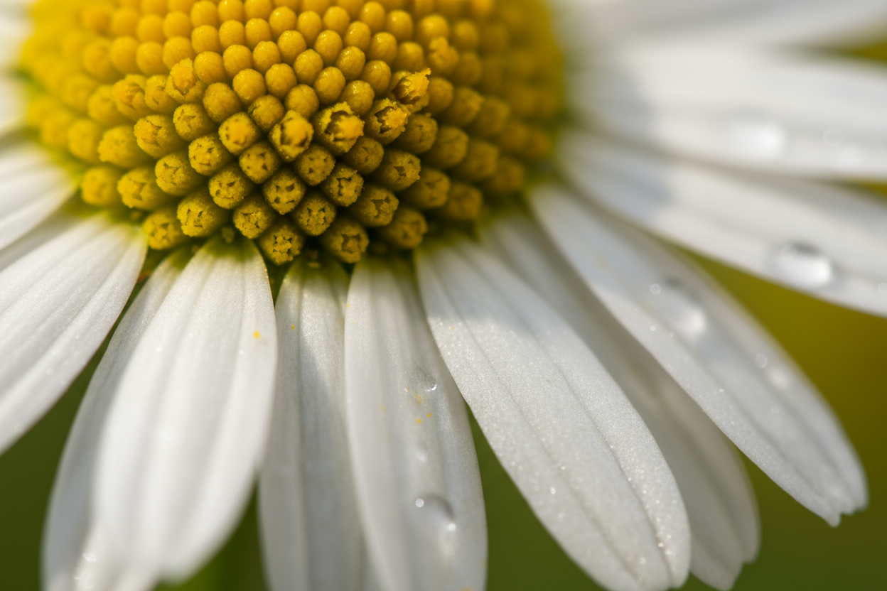 macro of chamomile