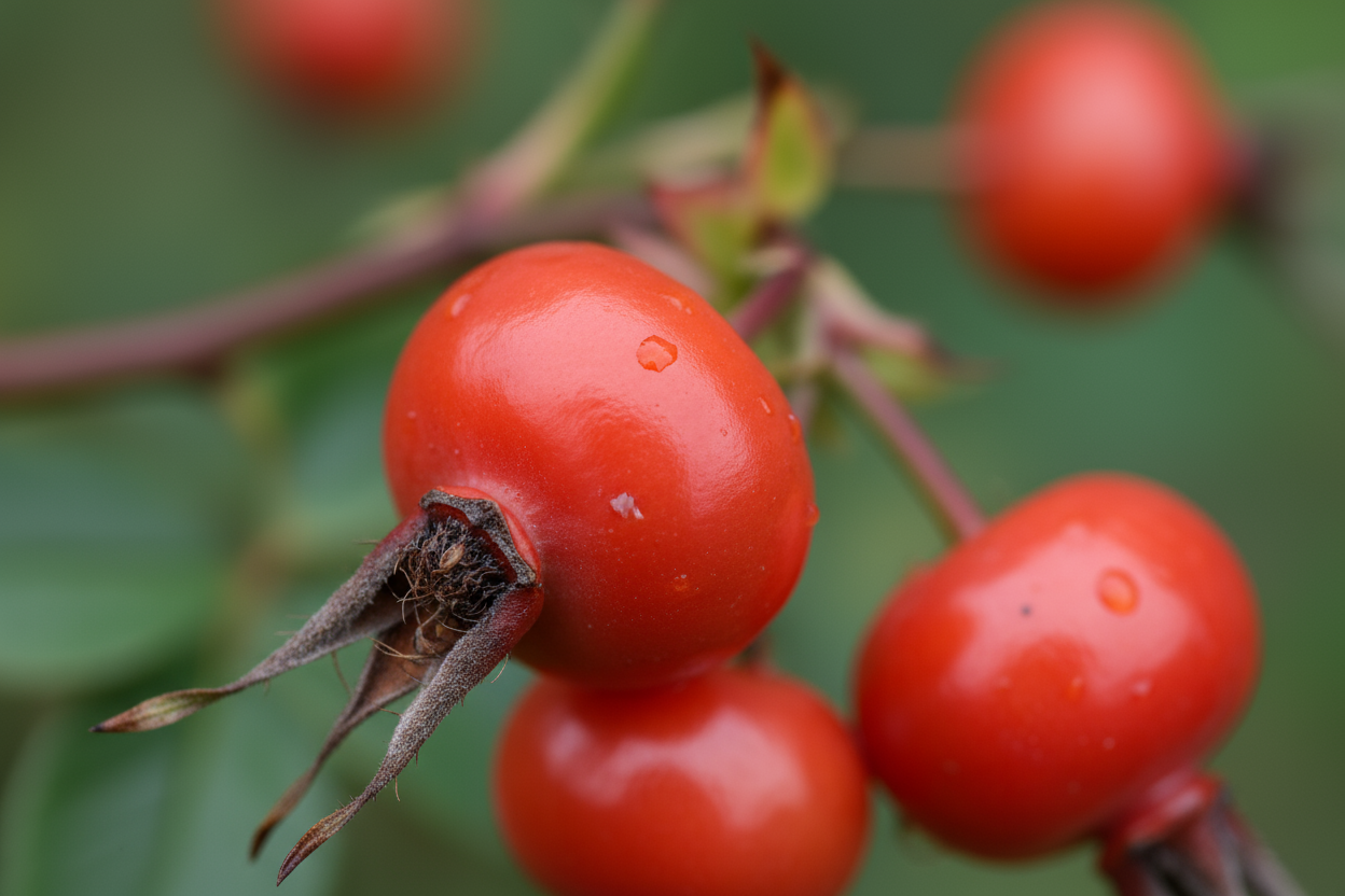 Macro of rosehips