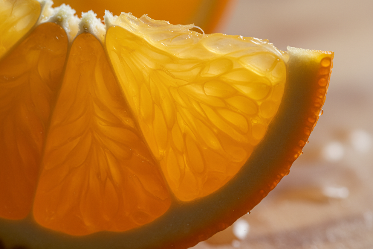 macro orange slice